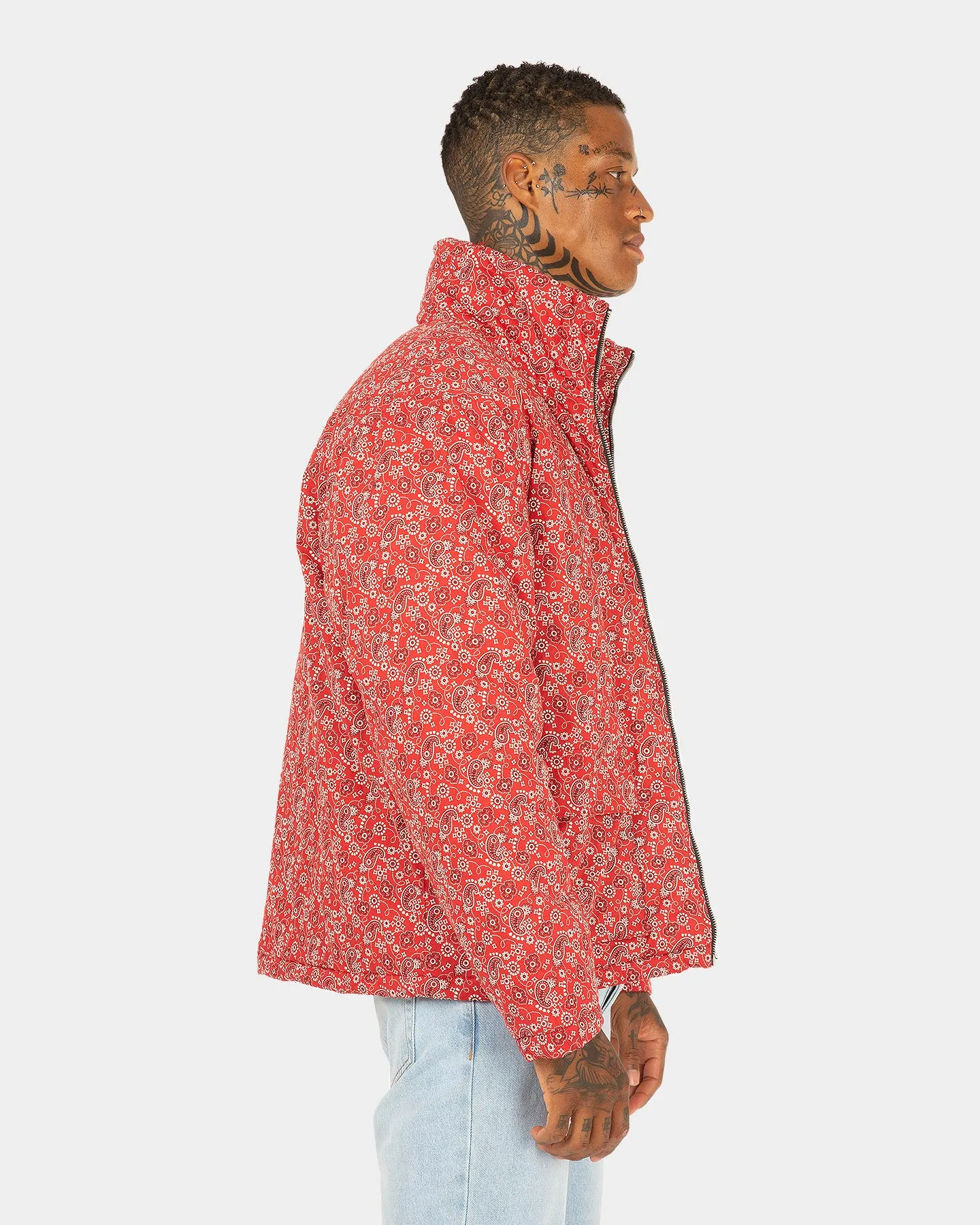 XXIII Paisley Puffer Jacket Red